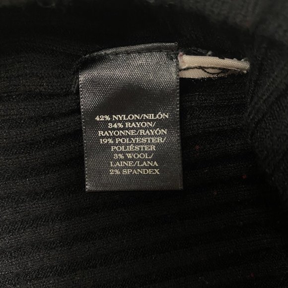 Ann Taylor Black Ribbed Turtleneck Short-sleeve Top Size Small - Picture 6 of 6